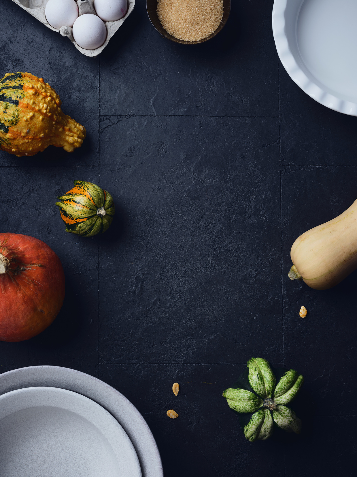 Pumpkin Pie Ingredients Flatlay